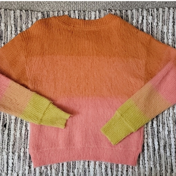 Free People Orange Autumn Sky Sweater Size M - Picture 4 of 8